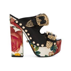 Fausto Puglisi Rose Print Platform
